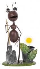 Dekorace MagicHome Mecco, Mravenec s rýčem, plech, 26x16x40 cm
