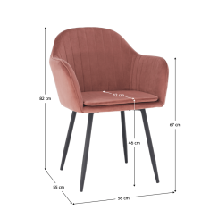 Dizajnerski fotelj, rožnato rjava tkanina Velvet, ZIRKON - AKCIJA