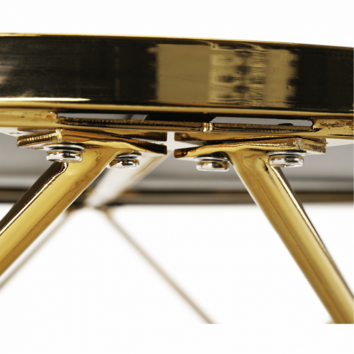 Konferenční stolek, gold chrom zlatá/černá, ROSALO