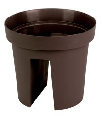 Strend Pro Modern Railing Blumentopf, für das Geländer, 25,5x28cm, braun