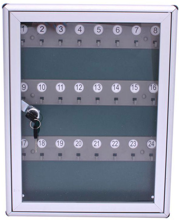 Aluminium-Schlüsselkasten für 24 Schlüssel, 40x295x370mm, XL-TOOLS