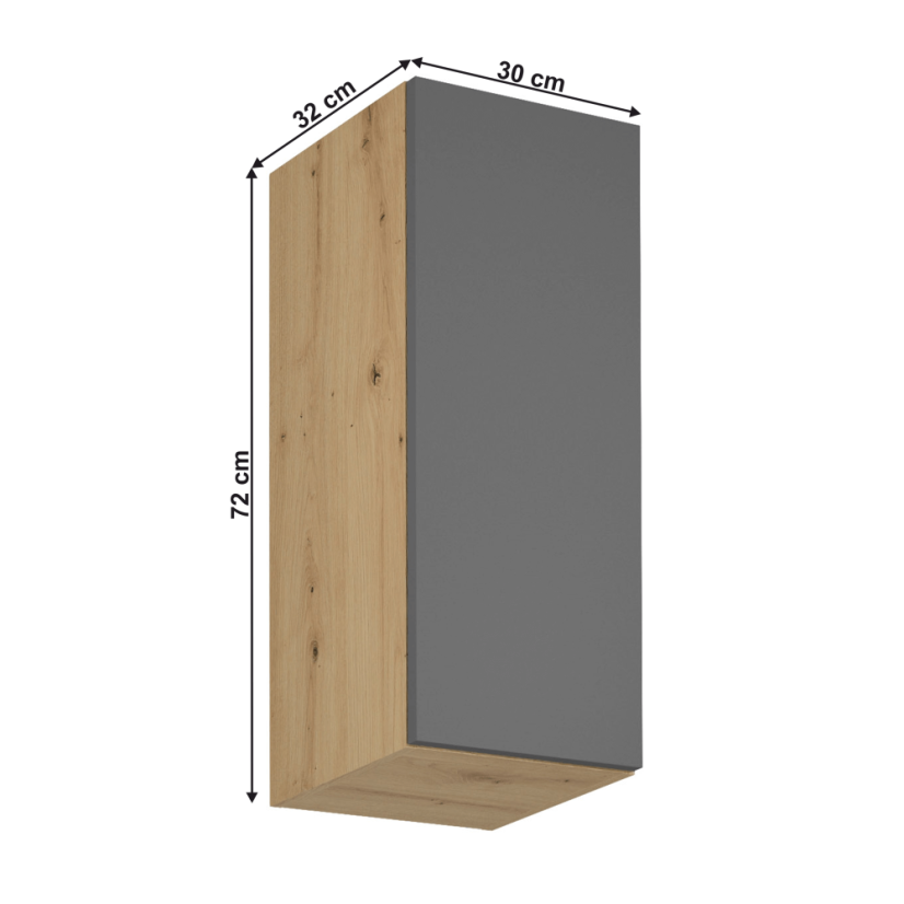 Hängeschrank, Artisan Eiche/mattgrau, universal, LANGEN G30