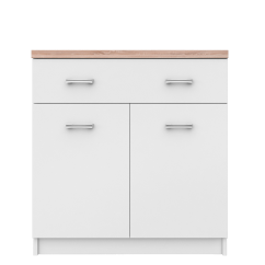 Kommode 2D1S, Weiß/Sonoma-Eiche, TOPTY TYP 14
