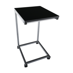 Beistelltisch, schwarz/silbernes Metall, MANNY