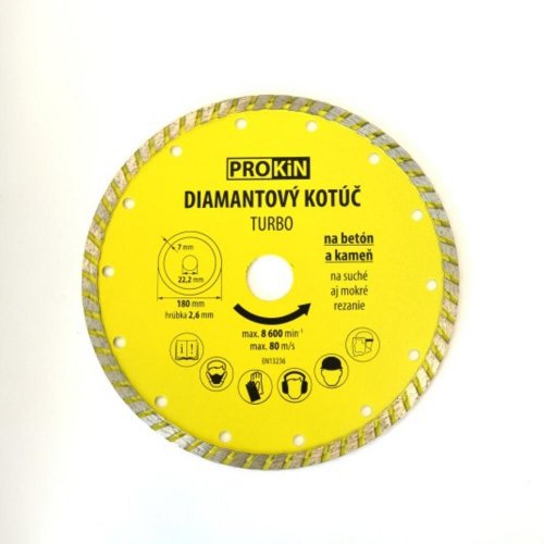 Gyémánt penge o 180x22,23 mm TURBO PROKIN