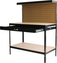 Stůl Racks DWB60, pracovní, do dílny, 1x šuplík, 1200x600x1500 mm, max. 1 230 kg