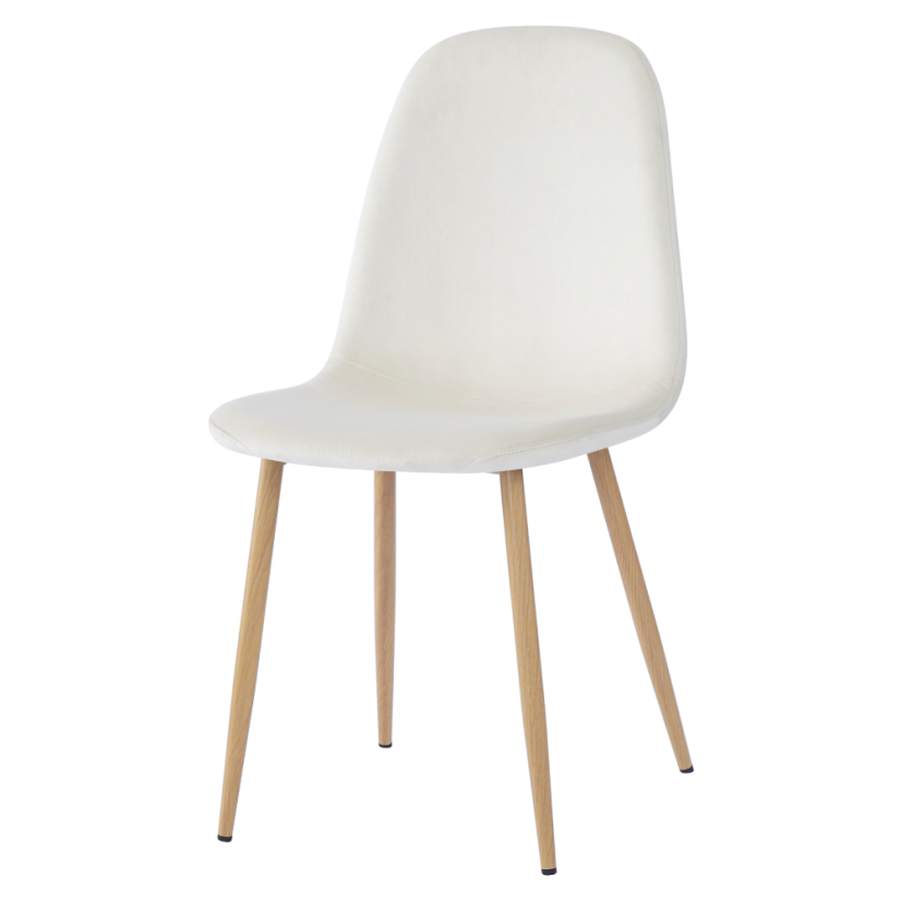 Stuhl, beige Dulux Velvet Stoff/Buche, LEGA NEU - SALE