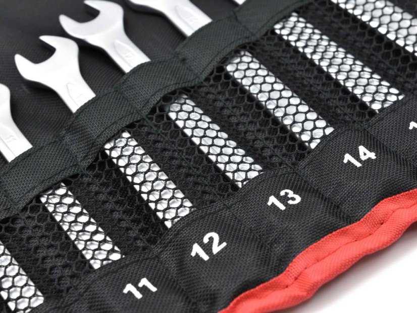 Steckschlüsselsatz, 10-teilig, 6-19 mm im Canvas-Überzug, satiniert, HART