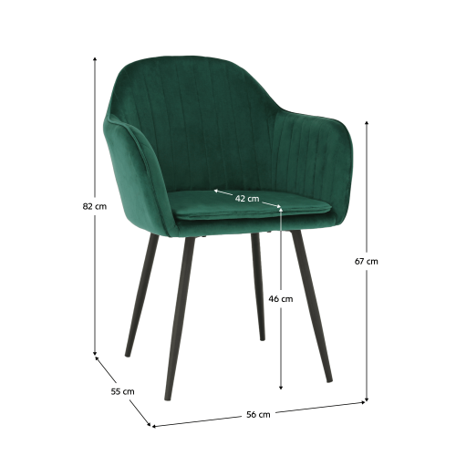 Designer-Sessel, smaragdgrüner Samtstoff, ZIRKON