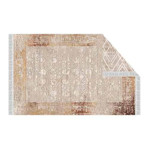 Doppelseitiger Teppich, Beige/Muster, 80x150, NESRIN