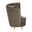 Fotelj v stilu Art Deco, taupe rjavo-siva tkanina Paros/hrast, OKROGLO NOVO