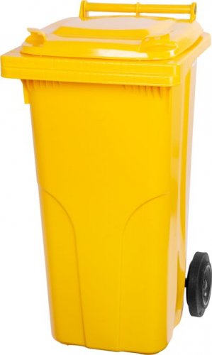 Pojemnik MGB 240 lit., tworzywo sztuczne, kolor żółty, popielniczka na odpady