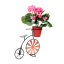 Retro cvetlični lonec v obliki kolesa, bordo/črn, SEMIL