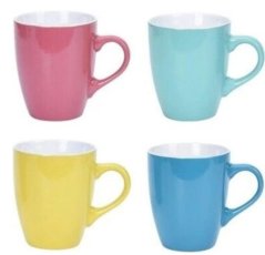 Cană din gresie 340 ml set de 4 bucăți amestec de culori