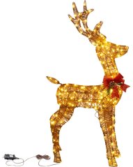 Dekorácia MagicHome Vianoce, jeleň, kov, 230xLED teplá biela, 1.2 m