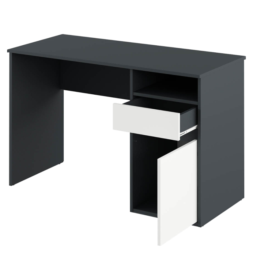 PC-Tisch, Graphit/Weiß, BILI NEU