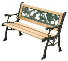 Vrtna klupa MINI JUMANJI, metal/drvo, mala, 82 x 39 x 50 cm (akce)