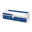Bett mit Lattenrost und Stauraum 90x200, weiß/blau, COCOLINO