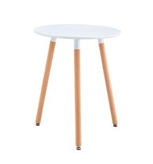 Étkezőasztal, fehér/bükk, átmérő 60 cm, ELCAN NEW TYP 1 (akció)