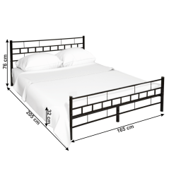 Ágy, fekete, 160x200, TAJGI