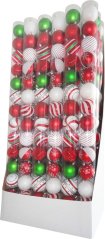 MagicHome božićne kuglice, 14 kom, crveno-bijele, s ukrasom, za jelku, 8 cm - AKCIJA (akce)