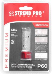 Fréza Strend Pro Premium DM618, M14, 20 mm, G60, diamant, na zväčšovanie dier k vyrezávacím korunkám, professional