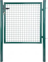 Brána Strend Pro METALTEC ECO 2, 1000/2000/50x50 mm, okrúhly rám, zelená, jednokrídlová, záhradná, ZN+PVC, RAL6005