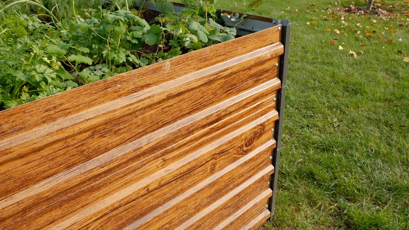 Strend Pro Garden Blumenbeet, 200x100x77cm, 3D-Design Holz, Metall, erhöht