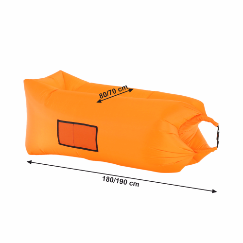 Nafukovací sedací vak/lazy bag, oranžová, LEBAG