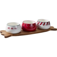 Set de servire, 4 piese, cu motiv de Crăciun