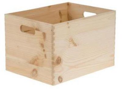 Holzkiste, 30x20x14 cm, Kiste mit Griffen, Kiste