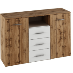 Kommode, Wotan-Eiche/Weiß, GABRIELA