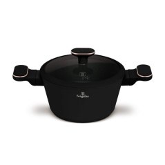 Cratiță cu suprafață din titan și capac, 20 cm, din colecția Black Rose
