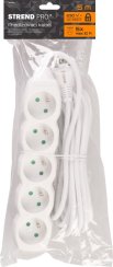 Kabel DG-F805B L-5 m, podaljšek, bel, 5x vtičnica