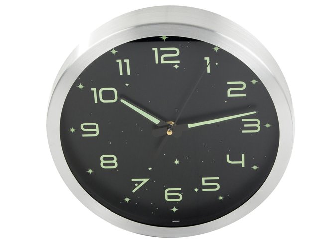 Veľké nástenné hodiny fluorescent light stars 30 cm
