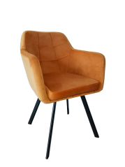 Sessel, senffarbener/schwarzer Samtstoff, ZERON NEU