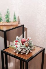 Svietnik MagicHome Vianoce, prírodný, 13x11 cm