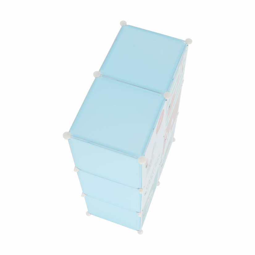 Modularer Kinderschrank, blau/Kindermuster, EDRIN