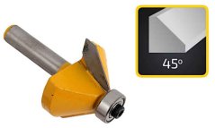 Schaftfräser für Holz, Winkel = 45°, Durchmesser 27 mm, Schaft 6 mm, XL-TOOLS