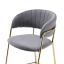 Designer Barhocker, graubrauner Samtstoff/goldchrom, DASMIN TYP 2