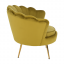 Sessel im Art-Deco-Stil, Samtstoff Senf/Gold-Chrom-Gold, NOBLIN