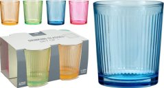 Pohár na vodu sklenený 360ml 4ks mix