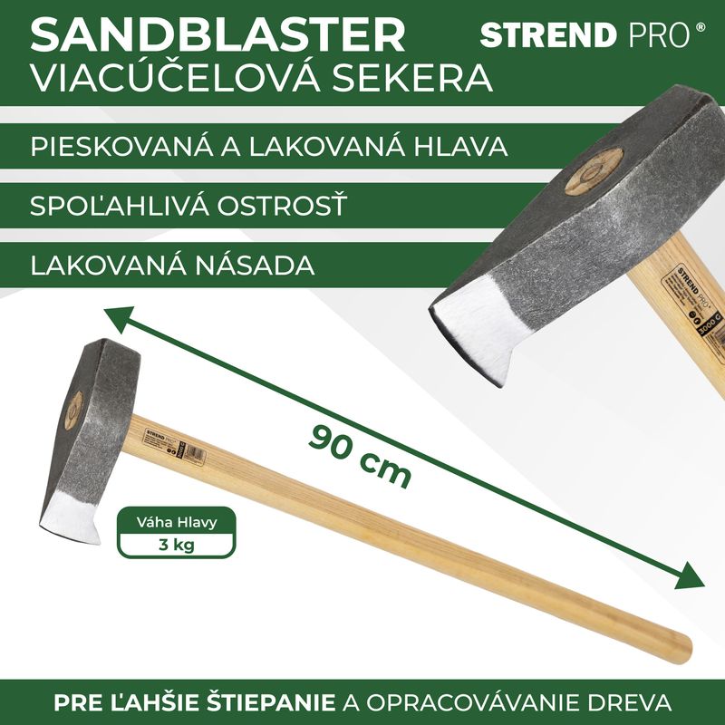 Axe Strend Pro Sandblaster A6441 3000 g, Spaltung, 900 mm, Hackmesser