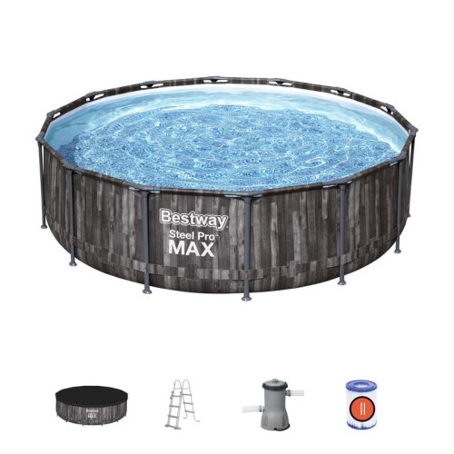 Basen Bestway® Steel Pro MAX, 5614Z, filtr, pompa, drabina, plandeka, 4,27mx 1,07m