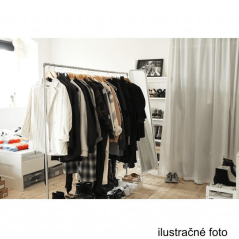 Mobilna vješalica, nehrđajući čelik metal/crna plastika, HILAR