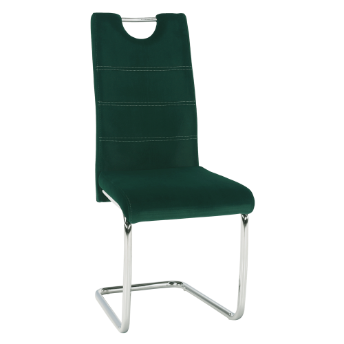 Blagovaonska stolica, smaragdna baršunasta tkanina/svijetli šavovi, ABIRA NOVO