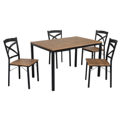 Blagovaonski set 1+4, tamni hrast/crni, HAIM