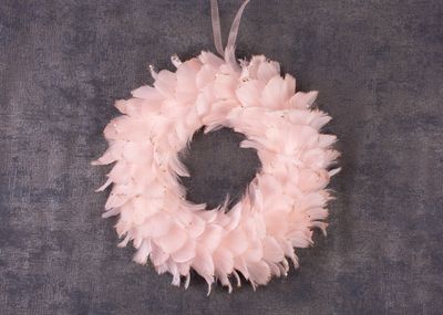 MagicHome Weihnachtskranz, Daunen, rosa, hängend, 35 cm