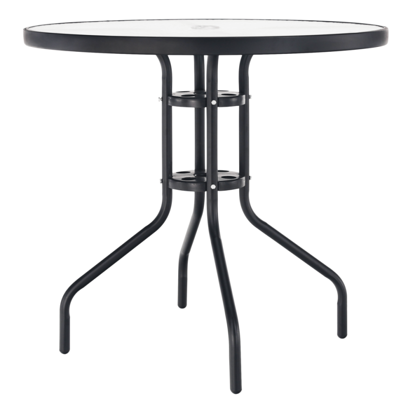 Esstisch, schwarzer Stahl/gehärtetes Glas, BORGEN TYP 2
