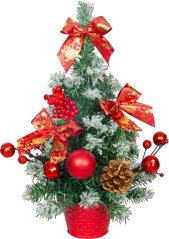 Braduleț MagicHome de Crăciun, împodobit, acoperit de zăpadă, roșu, 30 cm